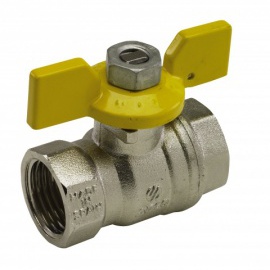 Gas valves with female-female butterfly handle
