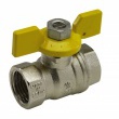 Gas valves with female-female butterfly handle