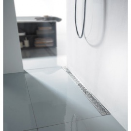 ACO - Linear shower channels with horizontal drain body and grating 