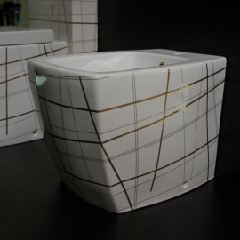 WC Bidē SQUARE balts/zelts 415G