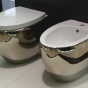 WC bidē OVAL inside white/outside platino 251