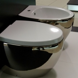 WC Pods OVAL inside white/outside platino +SC vāks 100