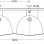 IFO SIGN dubultā izlietne, 120 cm