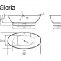 VISPOOL brīvstāvošās vannas GLORIA 1840*900 (balta) 