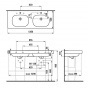 Izlietne LB3 DESIGN dubulta 135x52