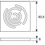 TECE dušas režģis Rings 100x100mm