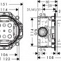 HANSGROH Maisītāji mehānisms IBOX 3/4