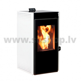 Moon pellet fireplaces with air heating