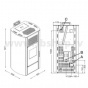 Granulu kamīns ar 1 papildus gaisa izvadu Eva Calor NICOLE 15kW ziloņkaula