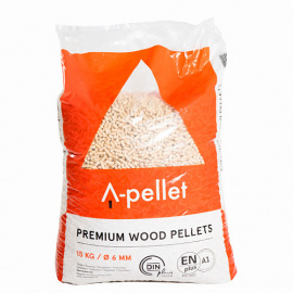 Wood pellets 6mm 15 kg (65 bags/1 pallet)