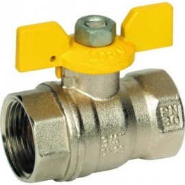 Gas valves with female-male butterfly handle